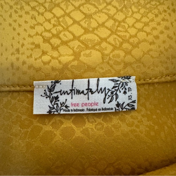 [ intimately free people ] yellow gold snakeskin reptile print midi skirt XS - Picture 3 of 12